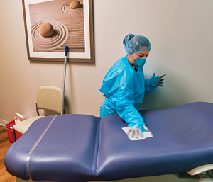 Rooms undergo a thorough cleaning after each patient visit.